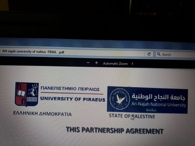 توقيع اتفاقية بين جامعة النجاح الوطنية وجامعة بريا في أثينا - اليونان لعقد امتحان الكفاءة العالمي في اللغة العربية للناطقين بغيرها